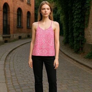 Lilly Pulitzer‎ Lileeze Dusk Cami Reversible Tank Top Barbie Pink Size XS